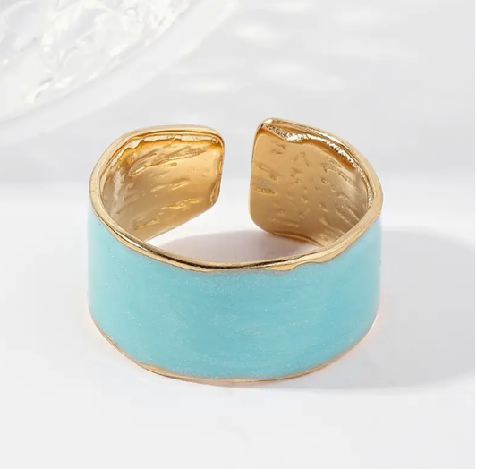 Turquoise Enamel Creative Ring