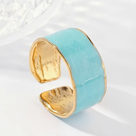 Turquoise Enamel Creative Ring