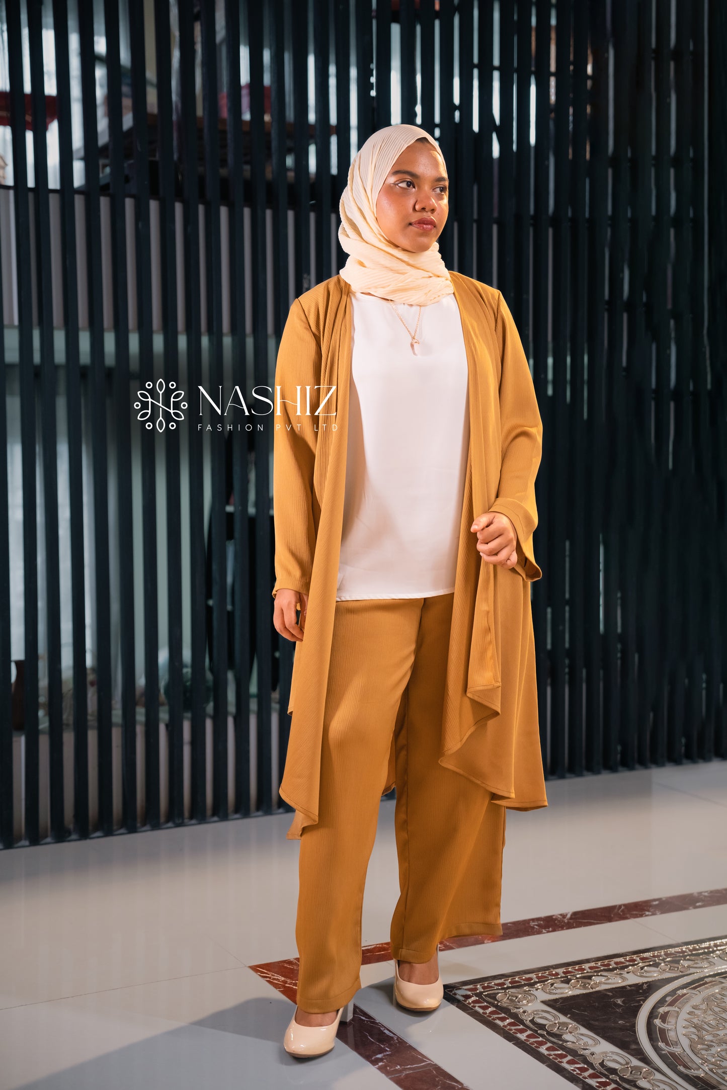 Fall Collection '24 - Mustard Brown and White Suit [NF023]