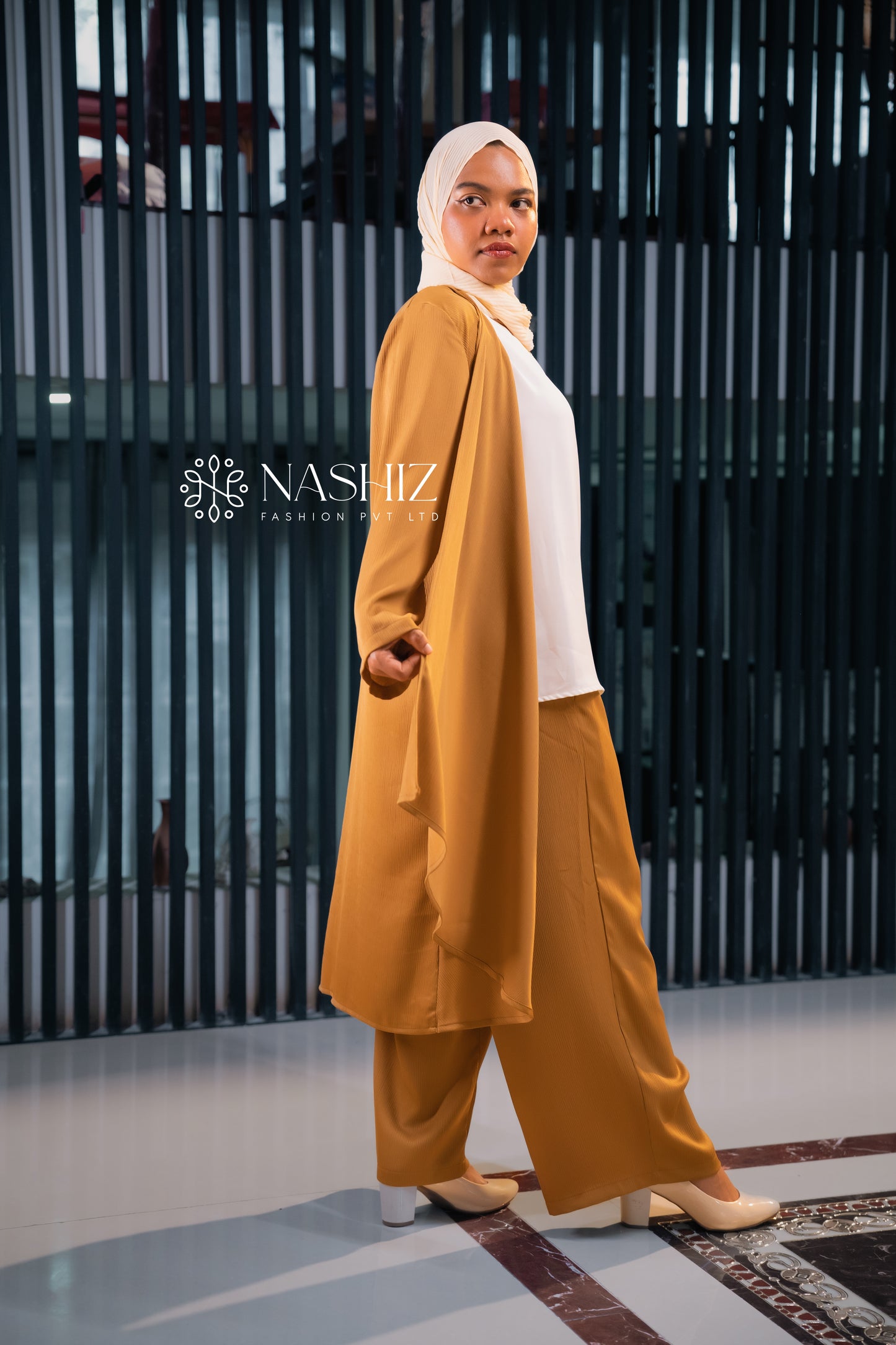 Fall Collection '24 - Mustard Brown and White Suit [NF023]