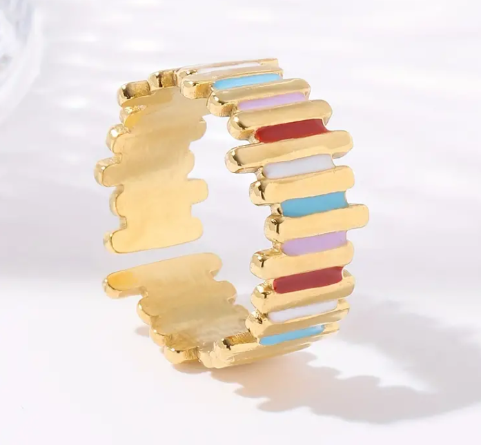 Multi Color and Gold Ring