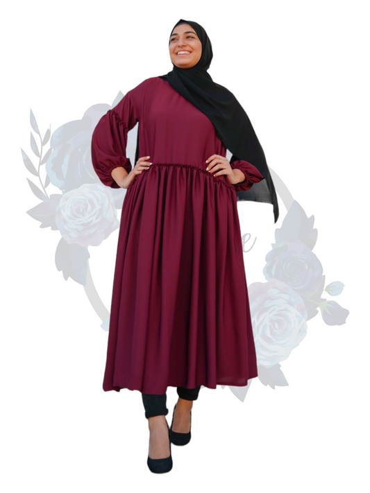 Nashiz Abaya - Maroon Dress