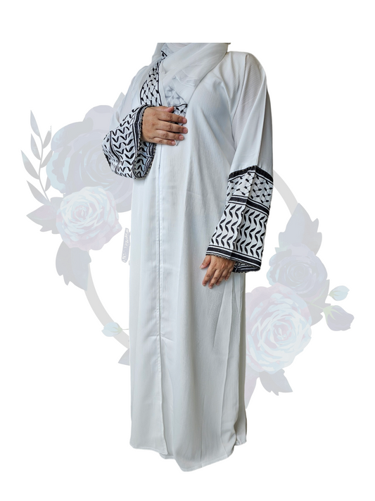 Keffiyeh Abaya - White