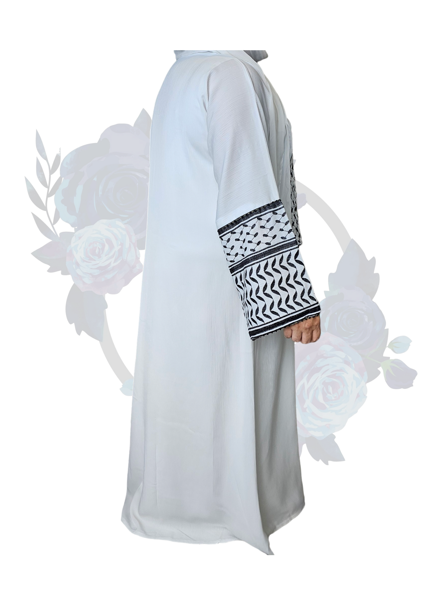 Keffiyeh Abaya - White