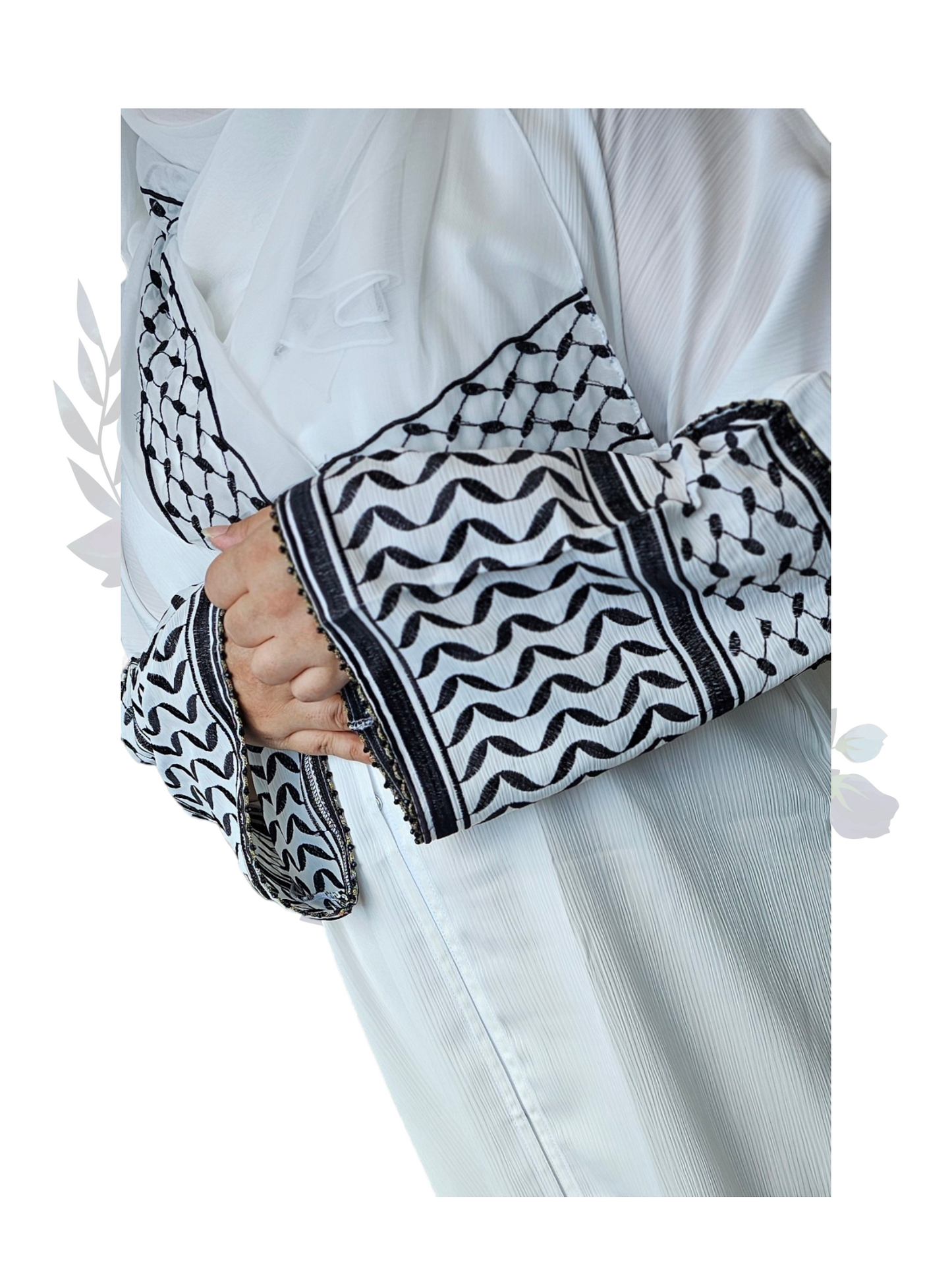 Keffiyeh Abaya - White