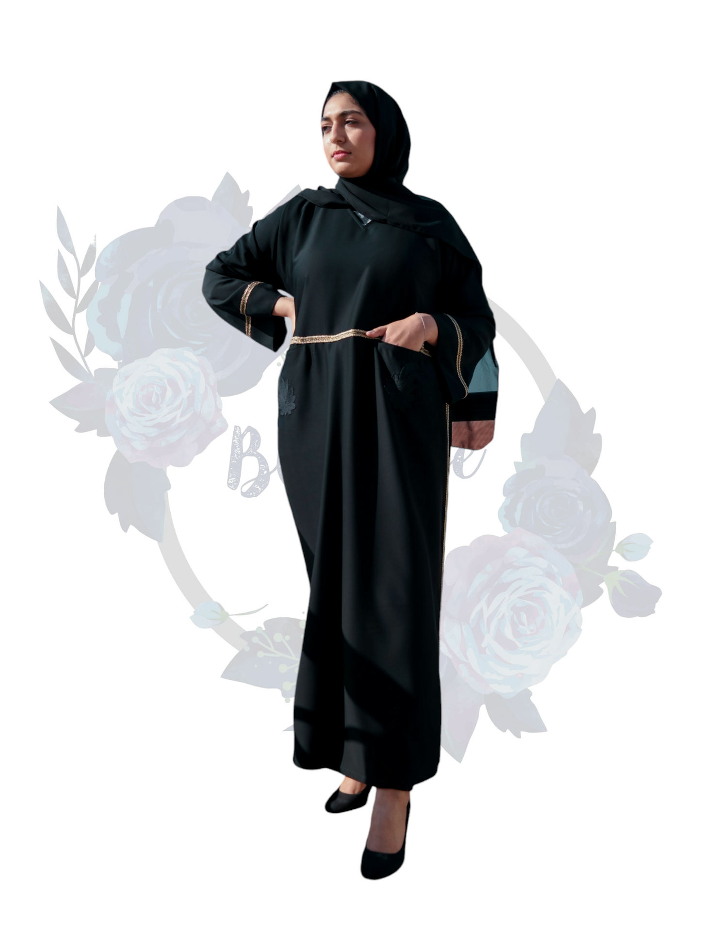 Nashiz Abaya - Black [A19027]