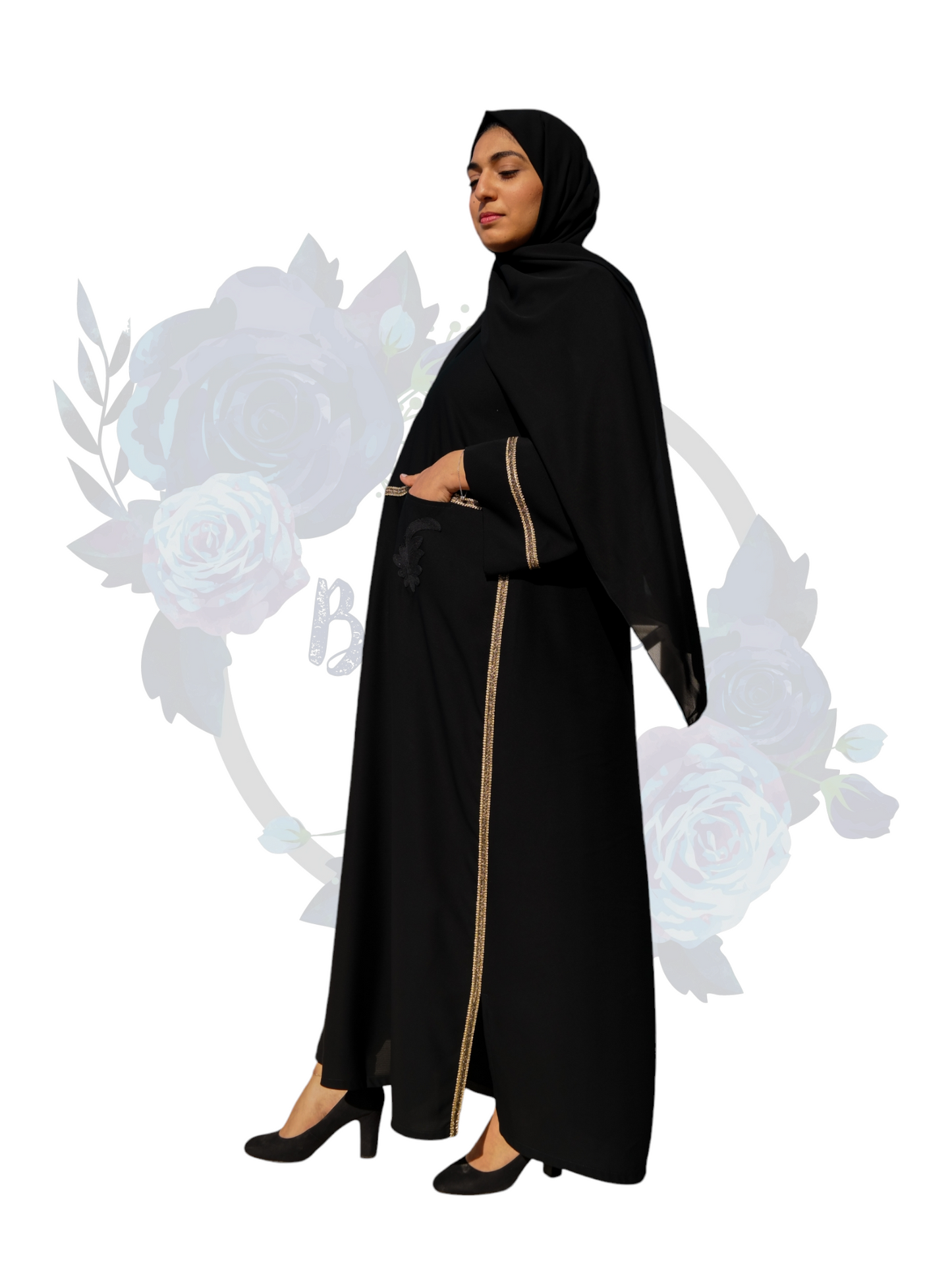 Nashiz Abaya - Black [A19027]