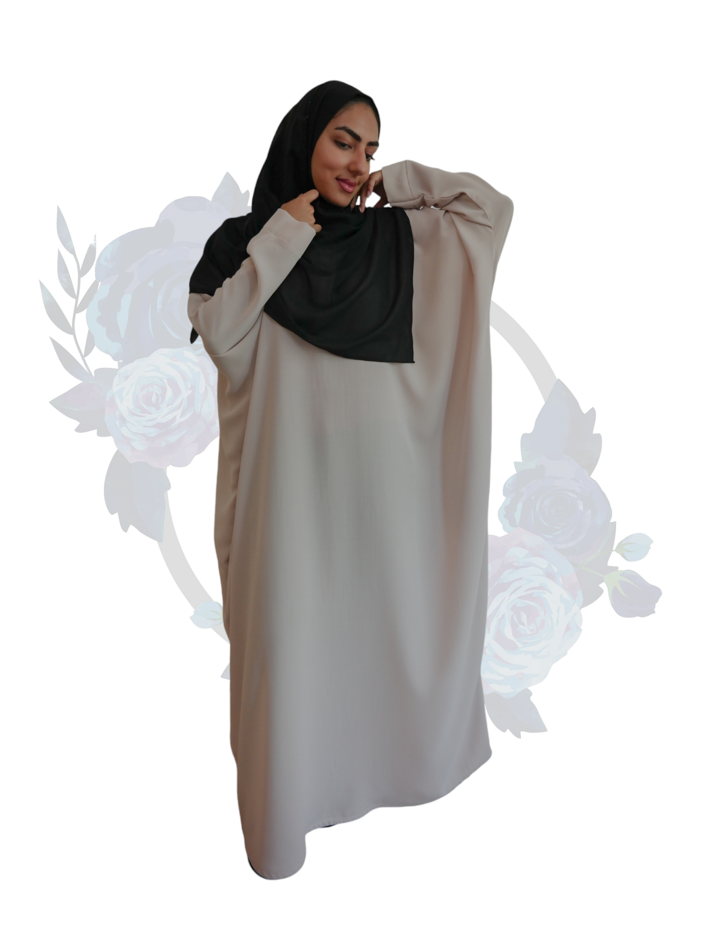 Nashiz Abaya - Cream [A19098]